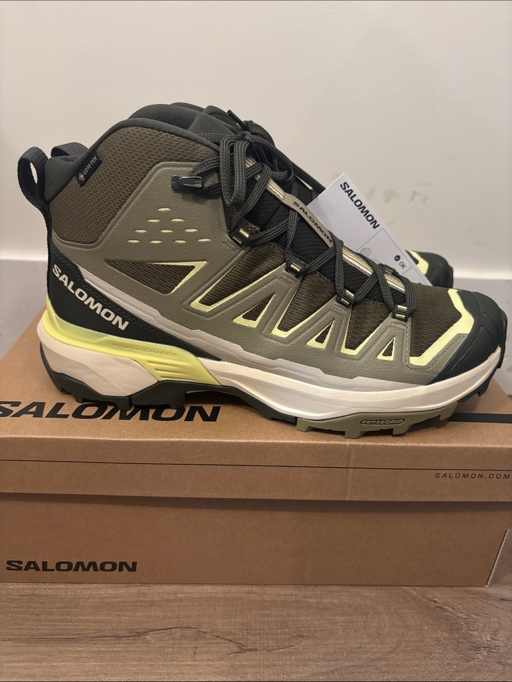 Salomon Men's x ultra 360 edge mid gore Tex Olive night aloe endive size 8.5 new